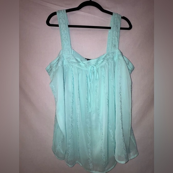 Torrid Aqua Sleeveless Blouse - Picture 1 of 13